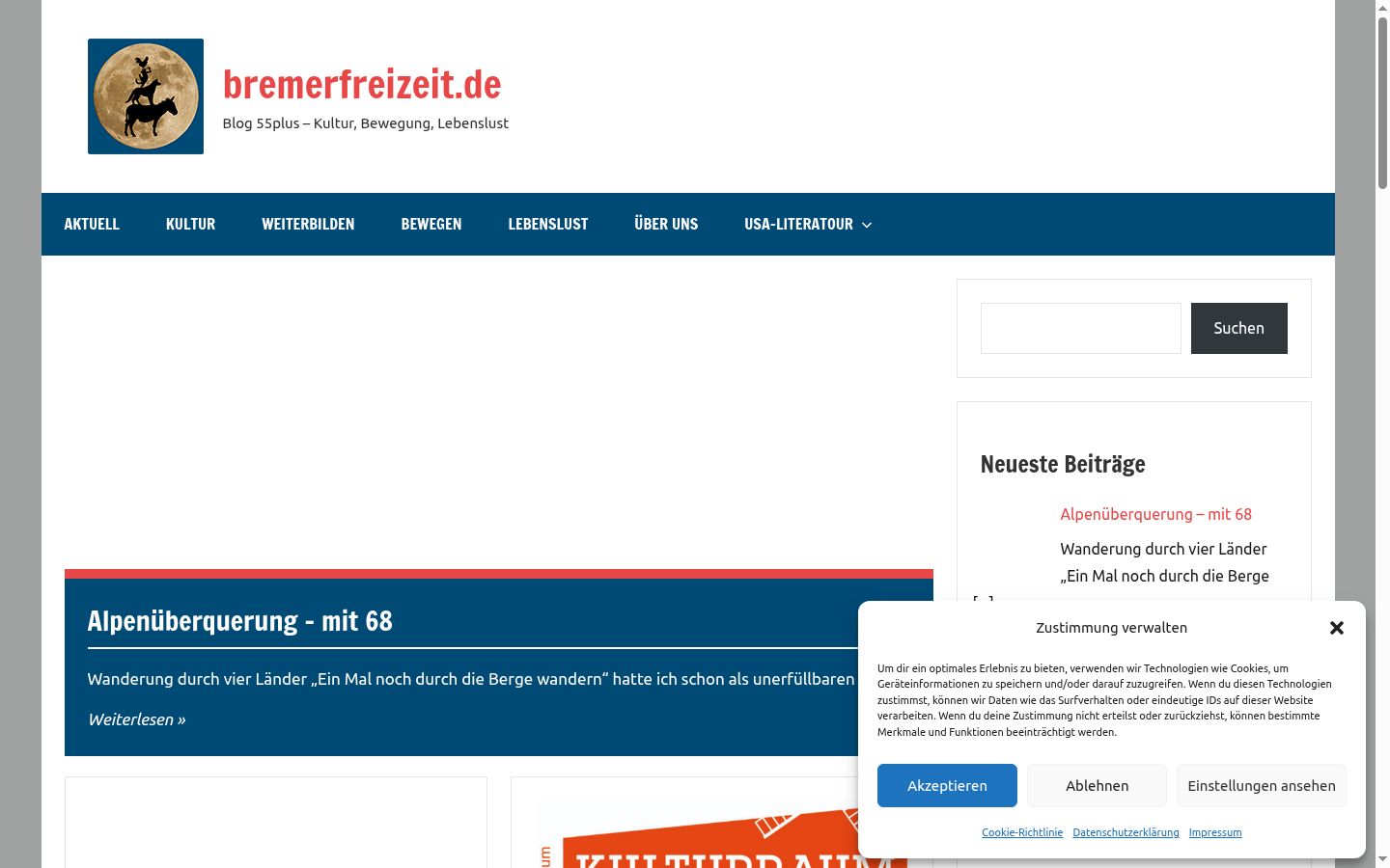 Screenshot tal-banner tal-kunsens muri qabel kwalunkwe interazzjoni