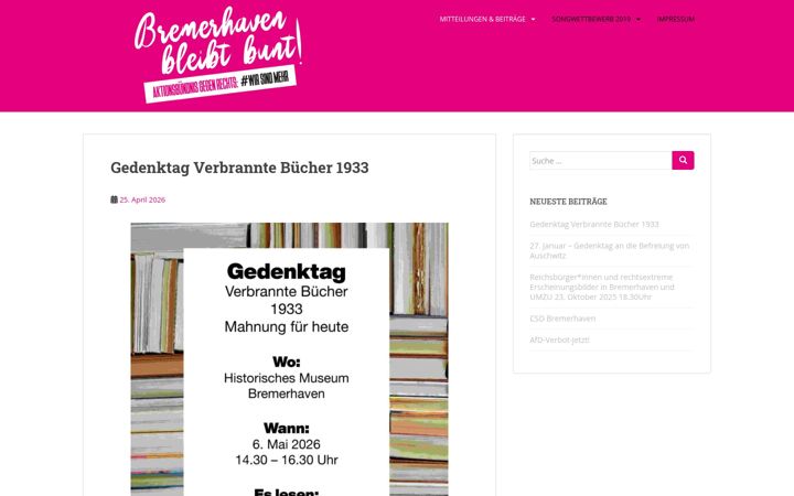 Screenshot of bremerhavenbleibtbunt.de