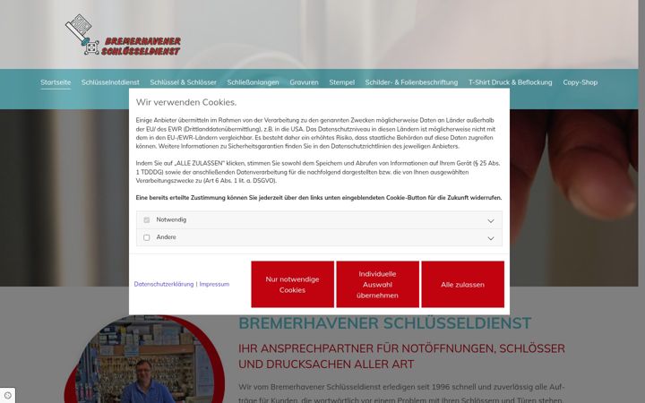 Skærmbillede af bremerhavener-schluesseldienst.de