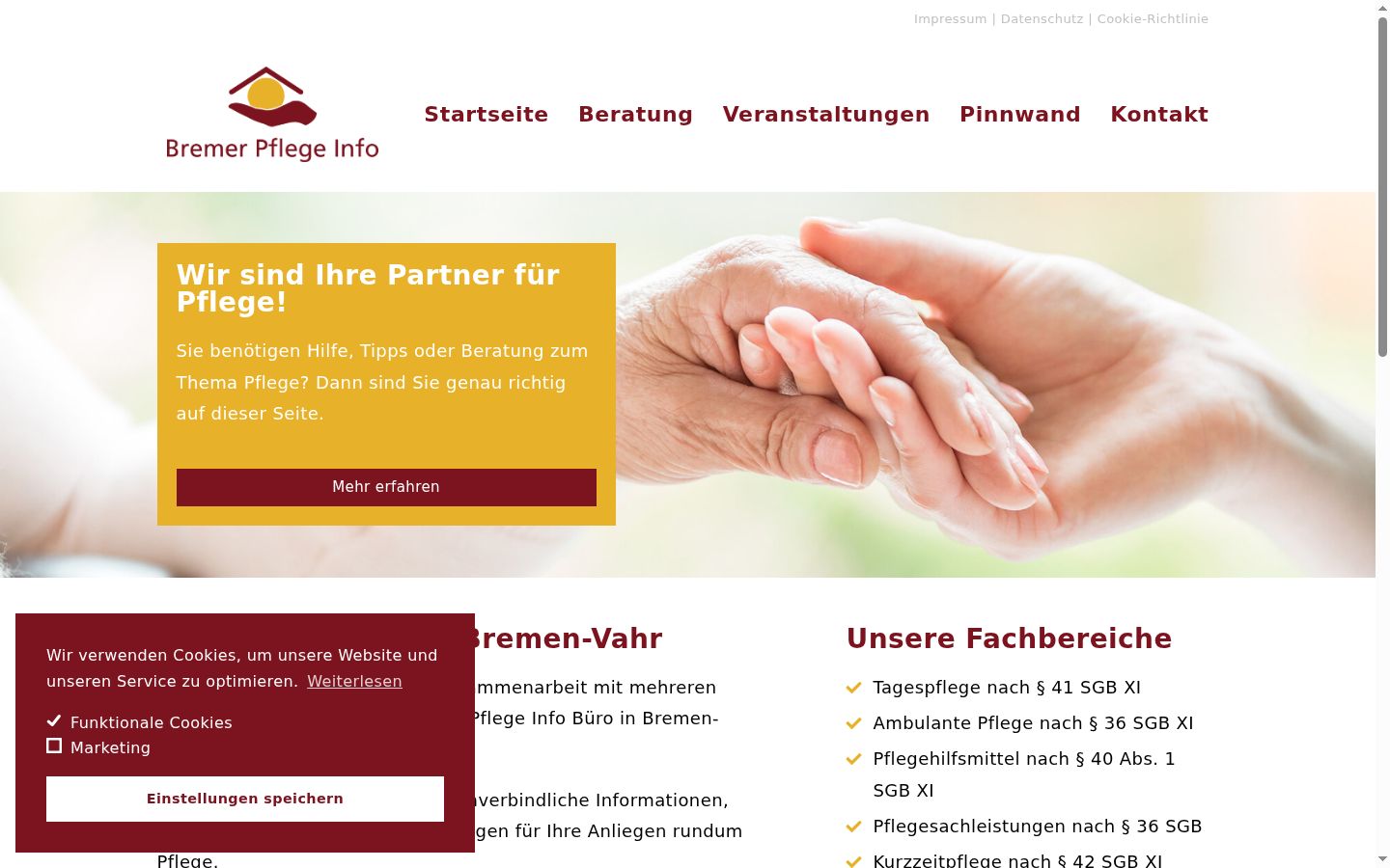 Skärmbild av samtyckesbannern som visades före någon interaktion