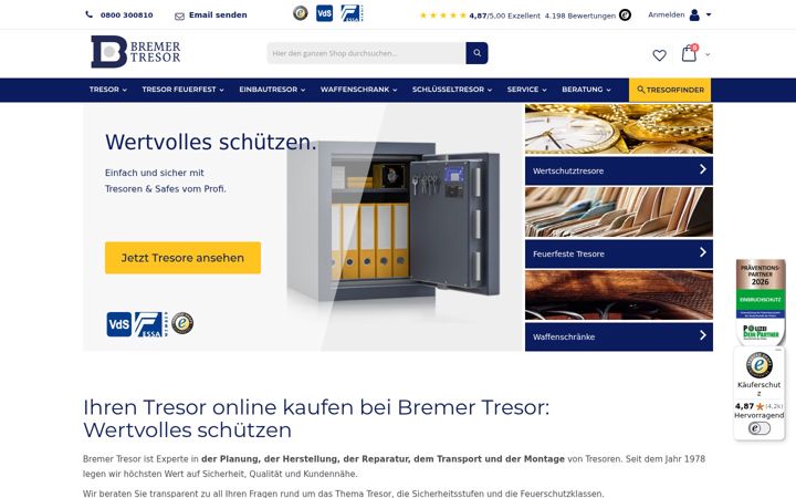 Screenshot of bremertresor.at