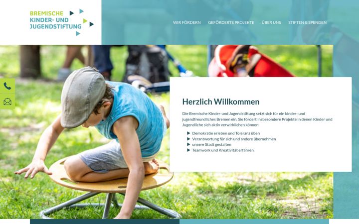 Skærmbillede af bremische-kinder-und-jugendstiftung.de