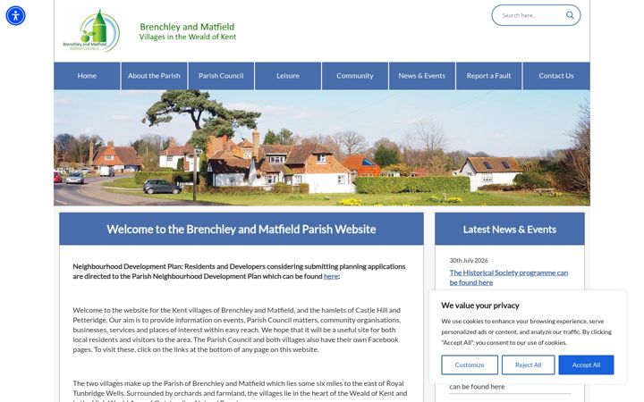 Screenshot of brenchleyandmatfield-pc.gov.uk
