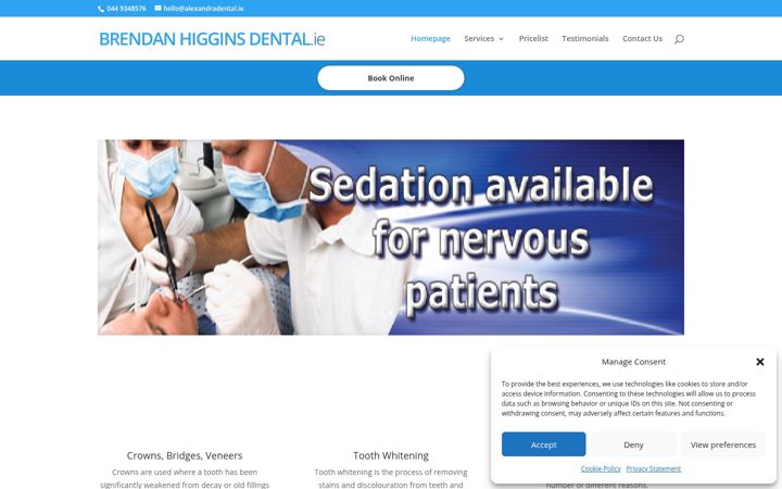 Screenshot of brendanhigginsdental.ie