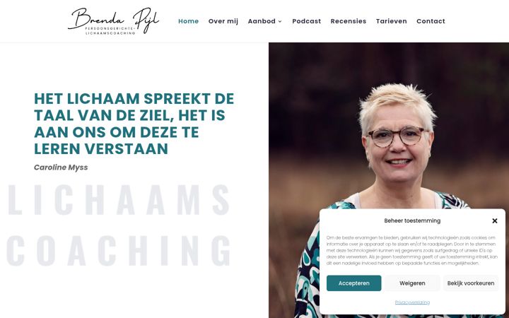 Screenshot of brendapijl.nl
