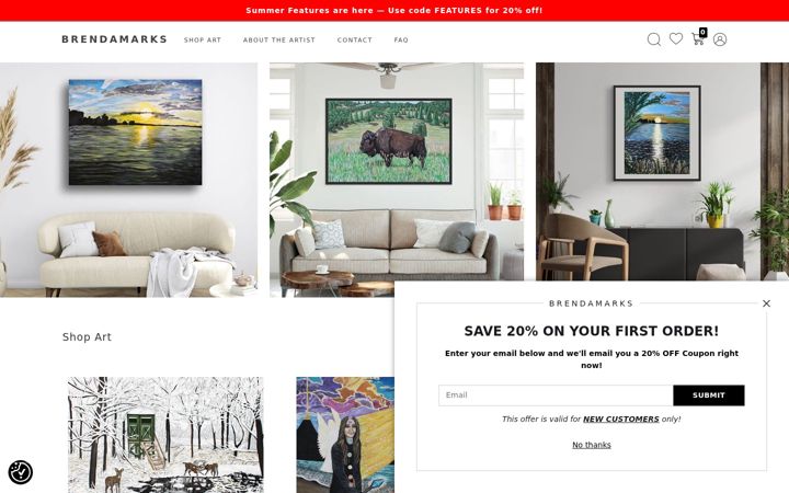Screenshot of brendascreativity.com
