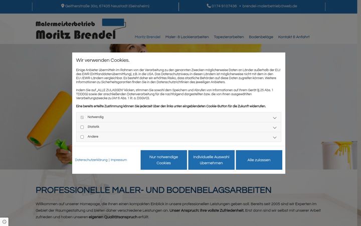 Screenshot ta' brendel-maler-geinsheim.de