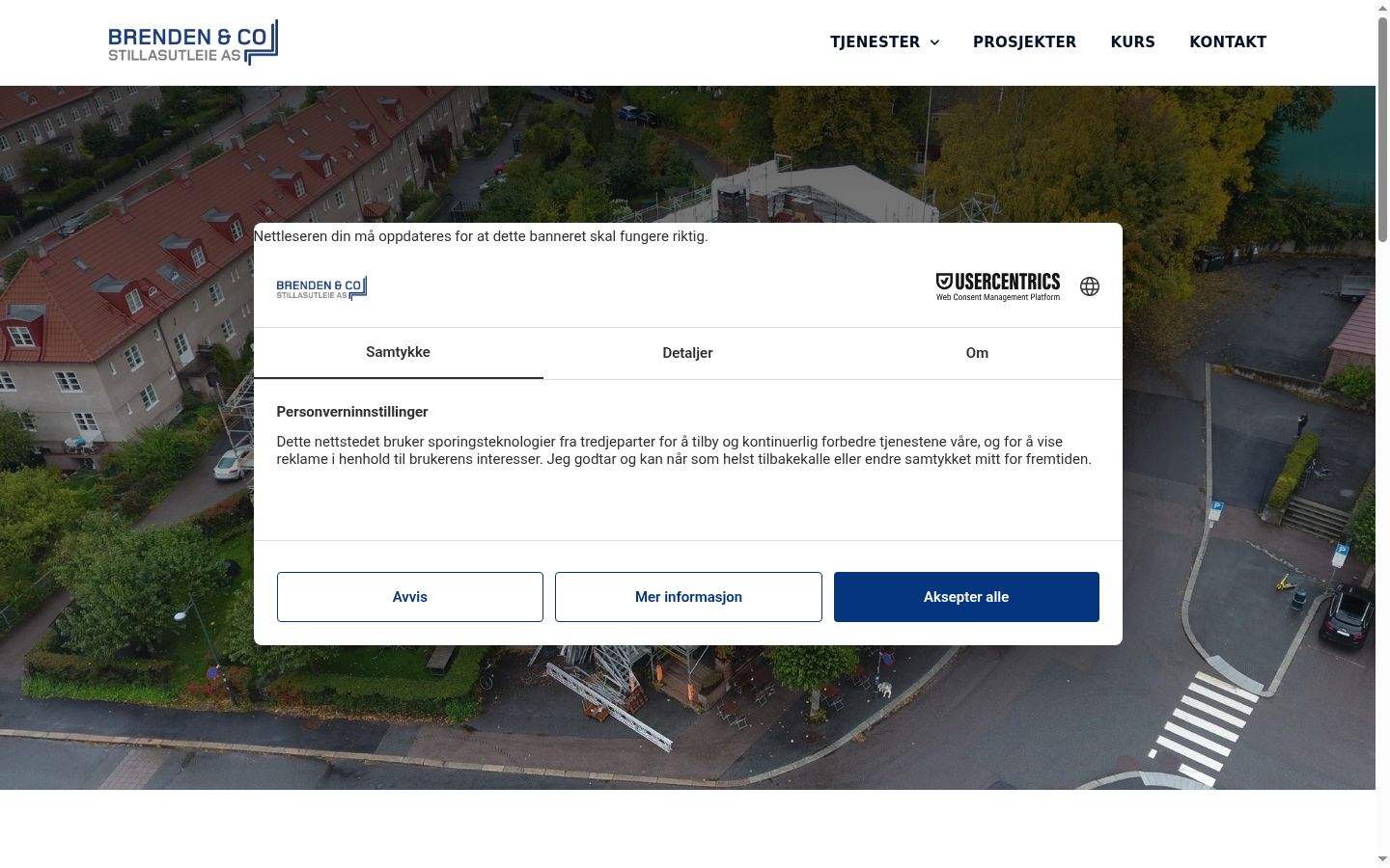 Screenshot del banner di consenso mostrato prima di qualsiasi interazione