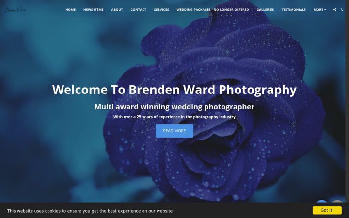 Screenshot of brendenward-photography.co.uk