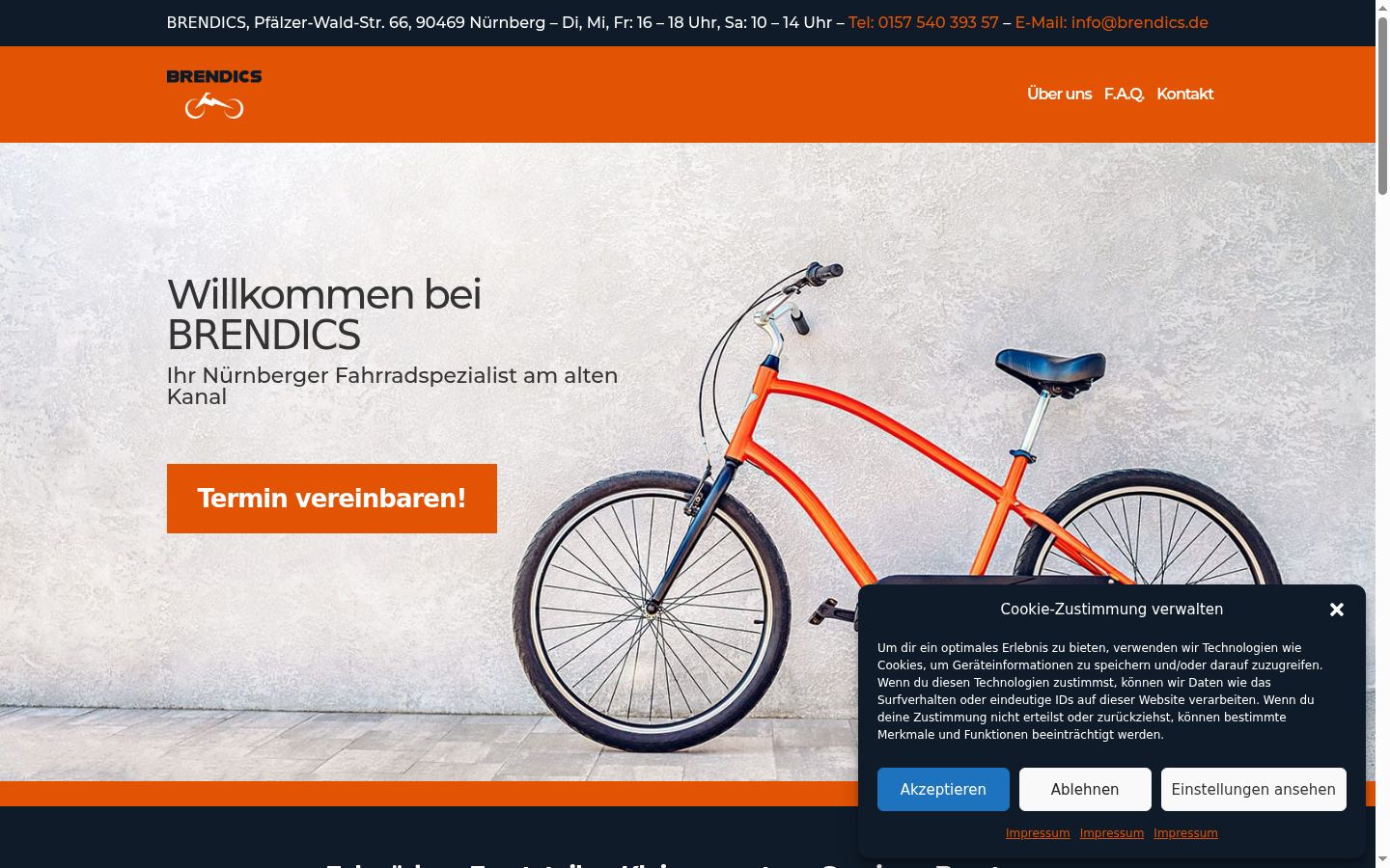 Screenshot of the consent banner shown before any interaction