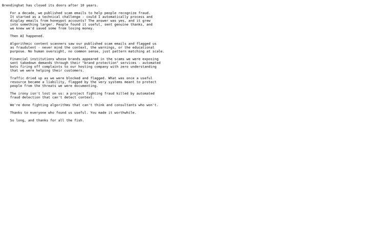Screenshot of brendinghat.com