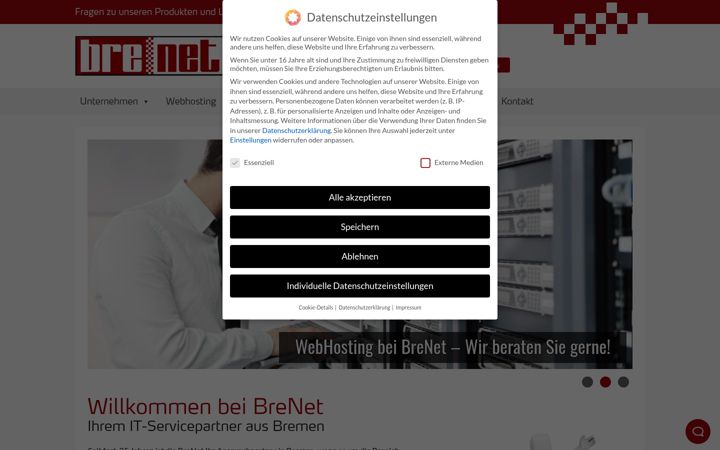 Snímek obrazovky brenet.de