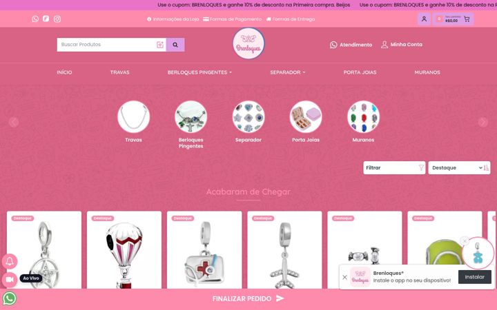 Screenshot of brenloques.com.br
