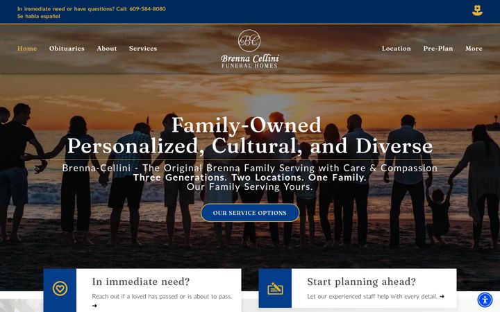 Screenshot of brennacellinifuneralhomes.com