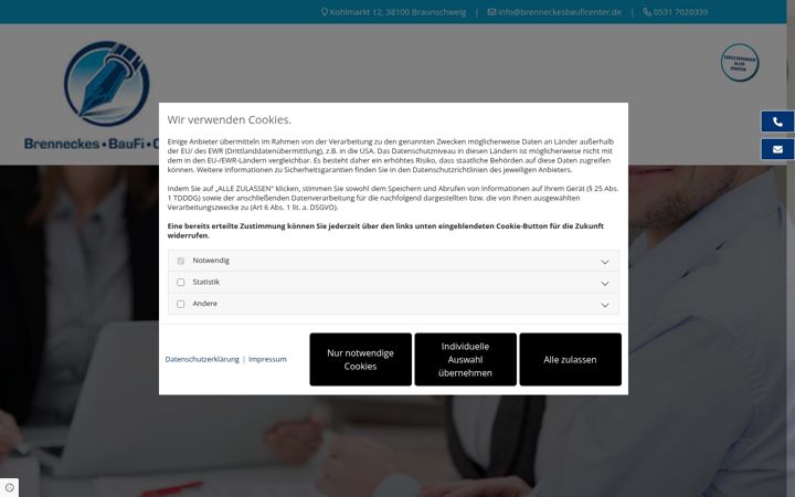 Screenshot of brenneckesbauficenter.de