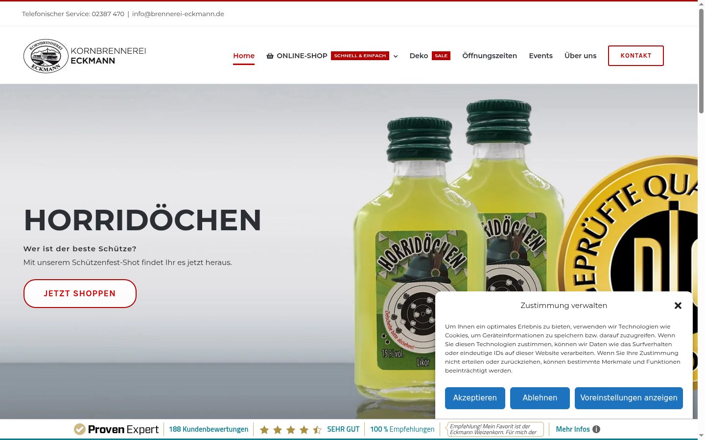 Screenshot del banner di consenso mostrato prima di qualsiasi interazione