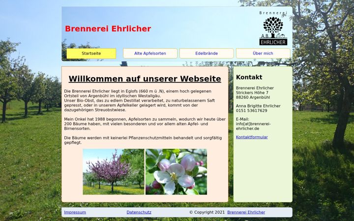 Screenshot of brennerei-ehrlicher.de