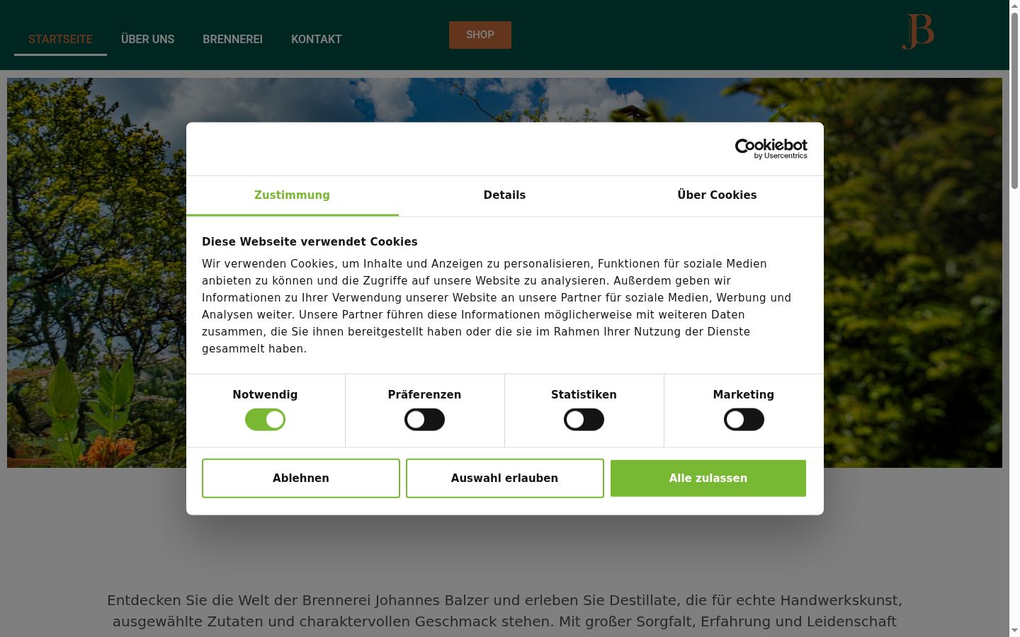Screenshot tal-banner tal-kunsens muri qabel kwalunkwe interazzjoni