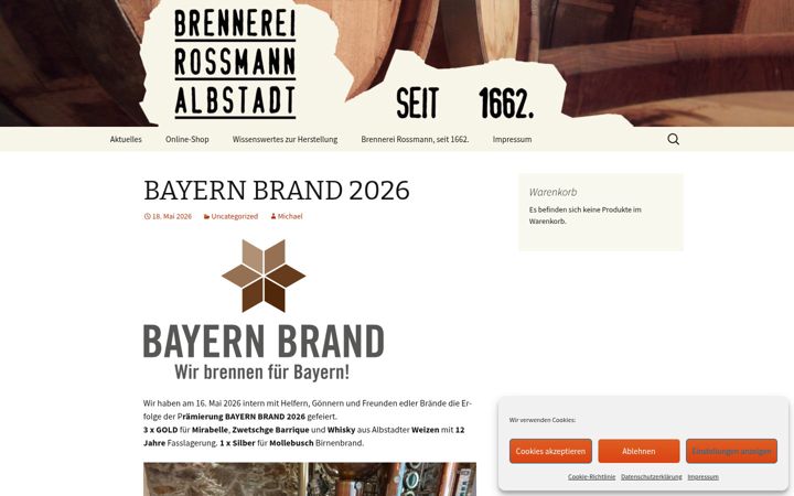 Screenshot of brennereirossmann.de