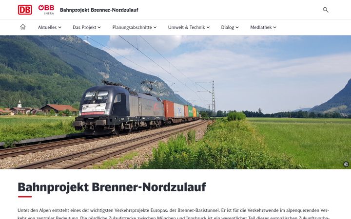 Screenshot of brennernordzulauf.eu