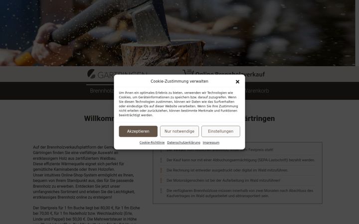 Screenshot of brennholz-gaertringen.de