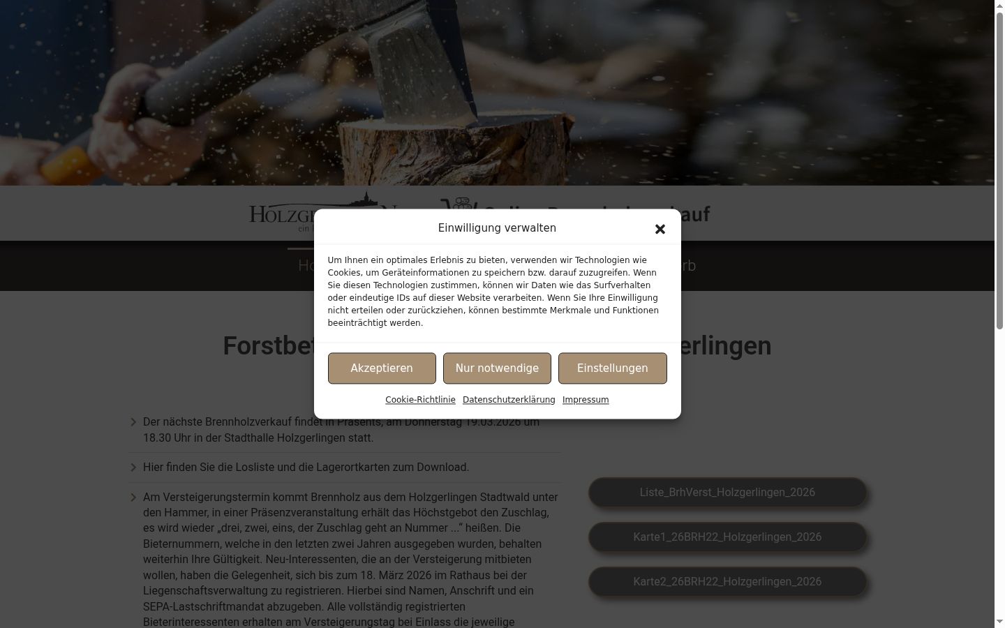 Screenshot del banner di consenso mostrato prima di qualsiasi interazione