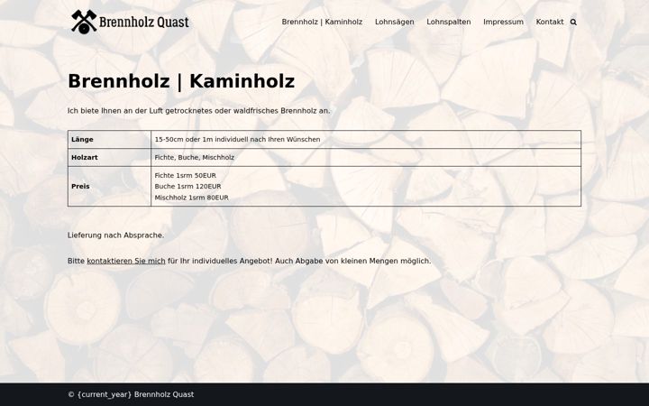 Screenshot of brennholz-quast.de