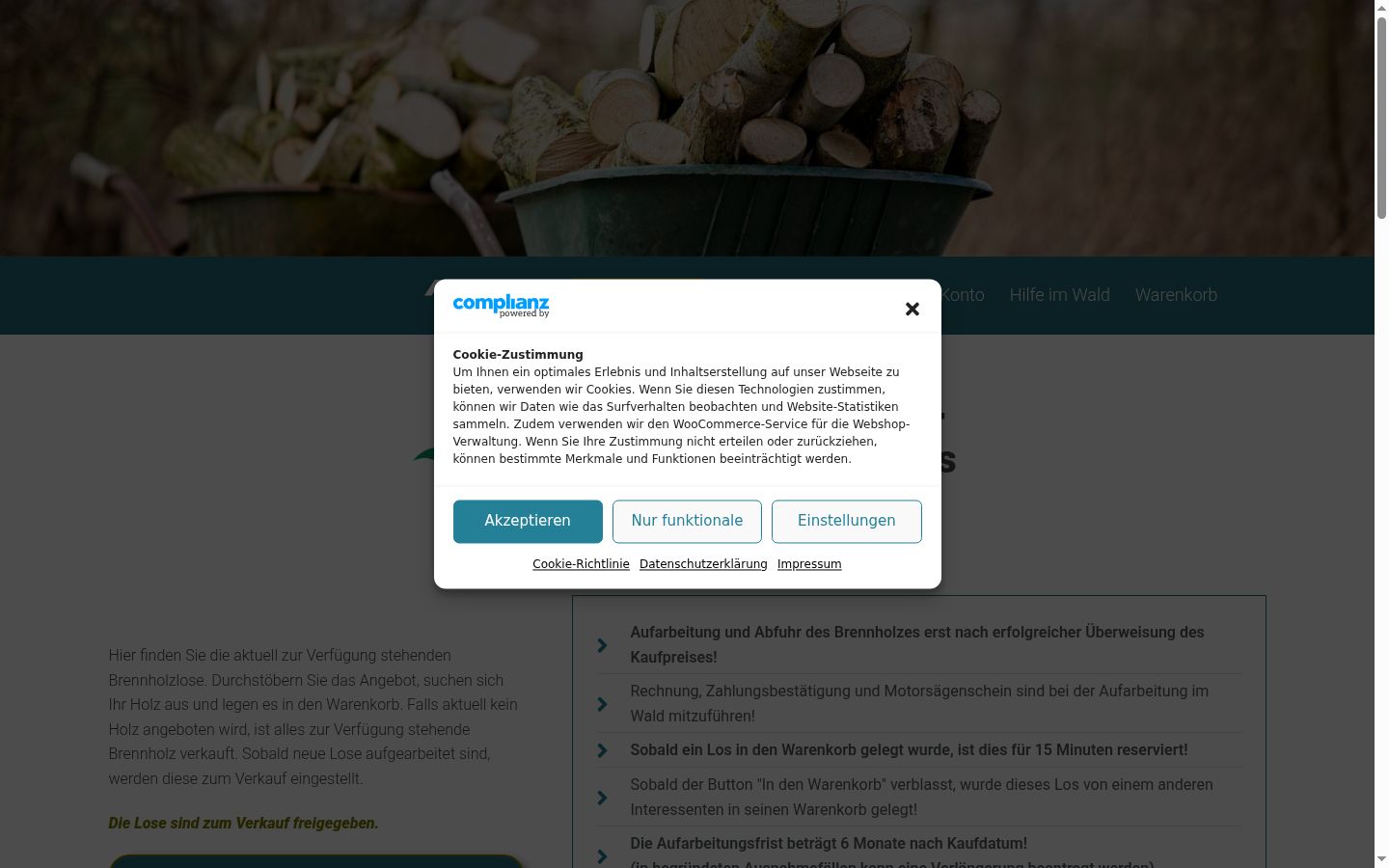 Captura de ecrã do banner de consentimento apresentado antes de qualquer interação