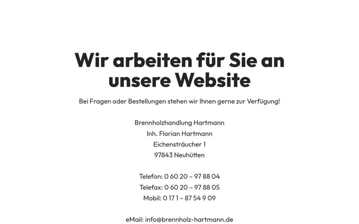 Captura de ecrã de brennholzhandlung-hartmann.de