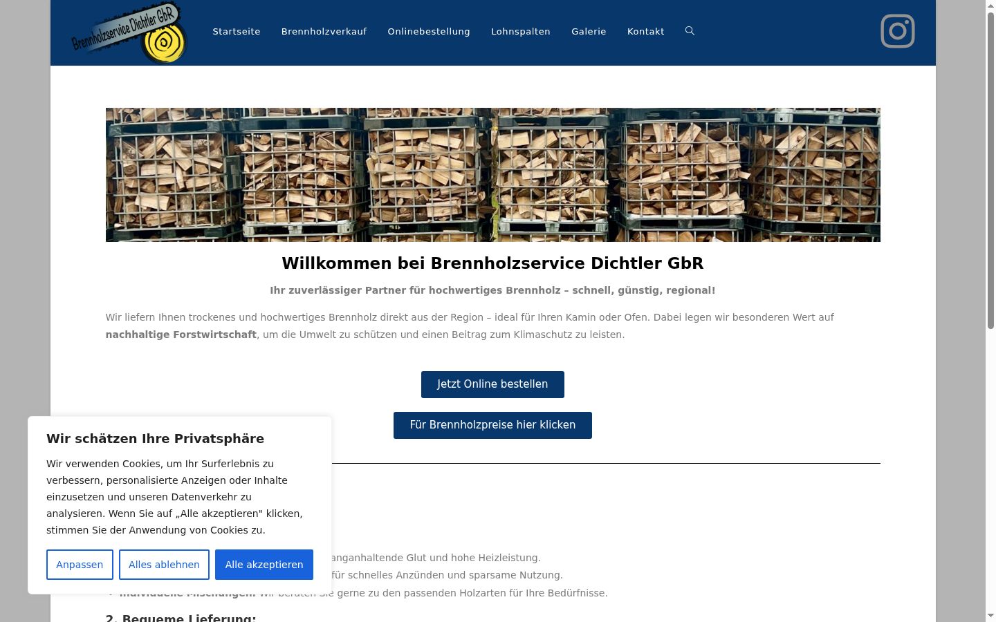 Screenshot del banner di consenso mostrato prima di qualsiasi interazione