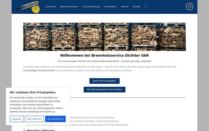 Screenshot of brennholzservice-dichtler.de