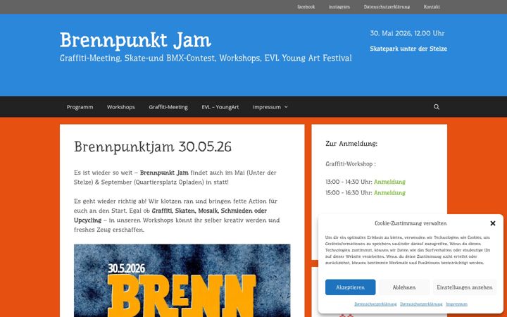 Kuvakaappaus sivustosta brennpunkt-jam.de