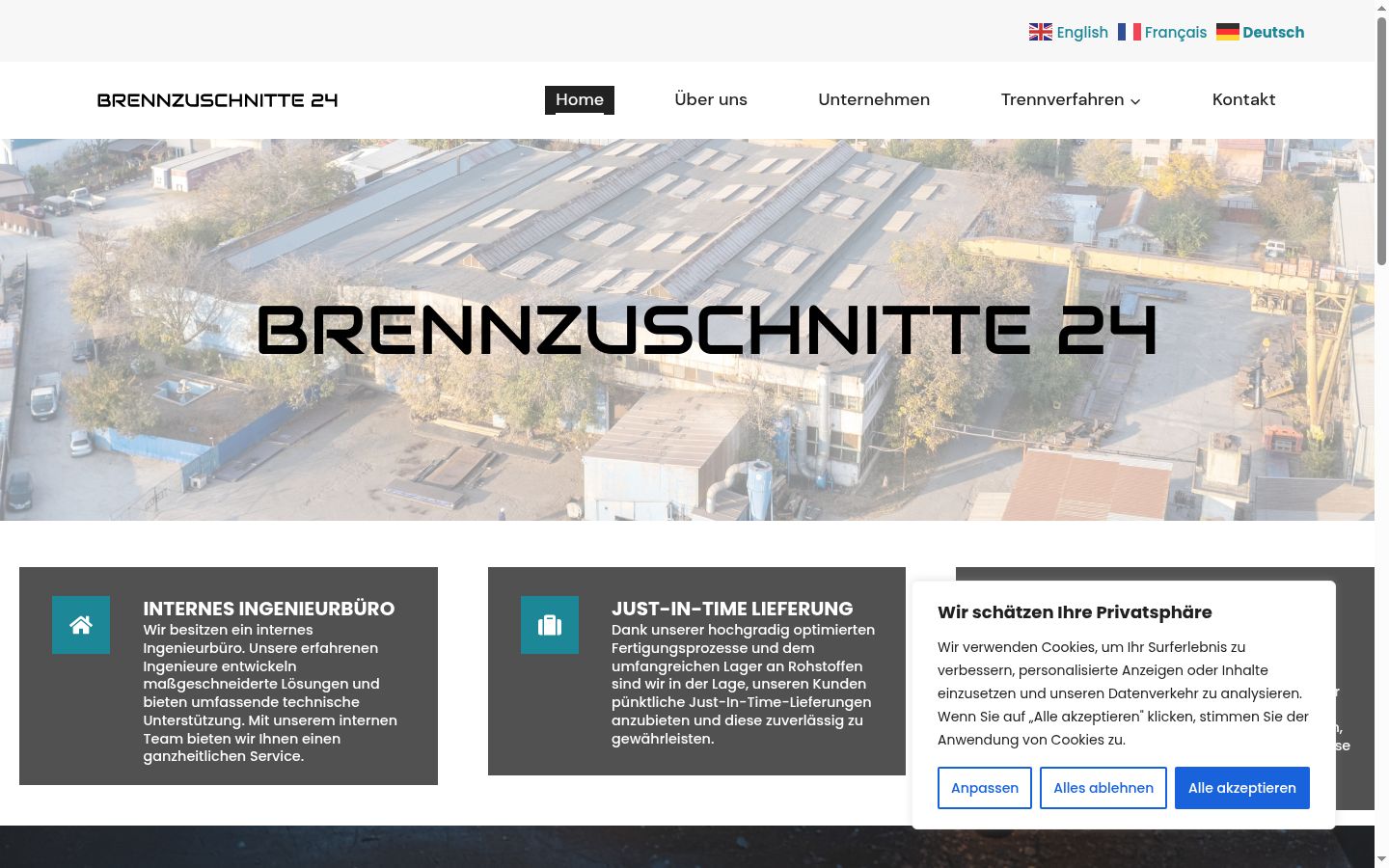 Screenshot of the consent banner shown before any interaction