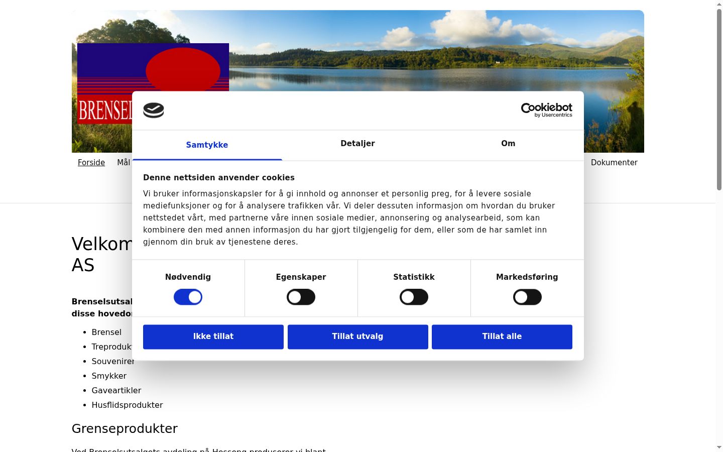 Screenshot of the consent banner shown before any interaction