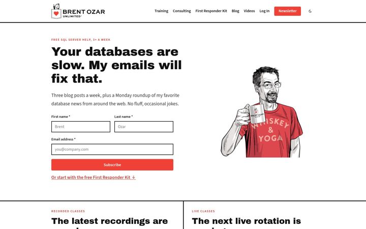 Screenshot of brentozar.com