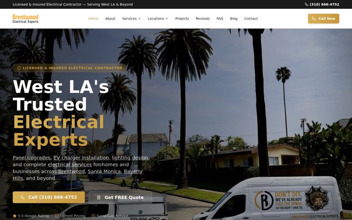 Screenshot of brentwoodelectricalexpert.com