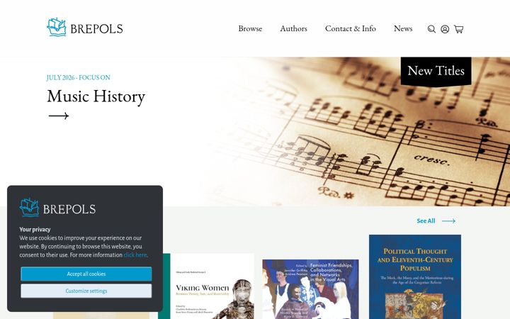 Screenshot of brepols.net