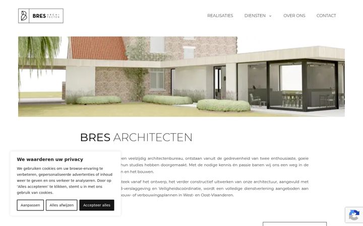 Screenshot of bres-architecten.be
