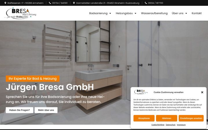 Kuvakaappaus sivustosta bresa-gmbh.de