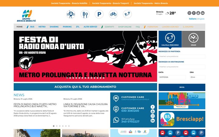 Screenshot of bresciamobilita.it