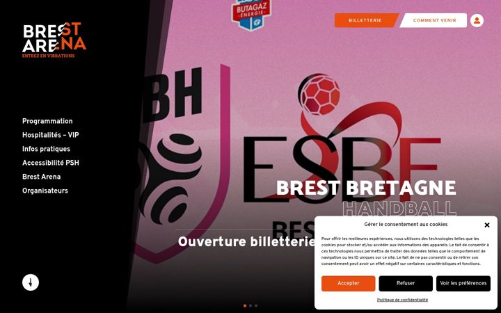 Ekrānuzņēmums no brestarena.fr