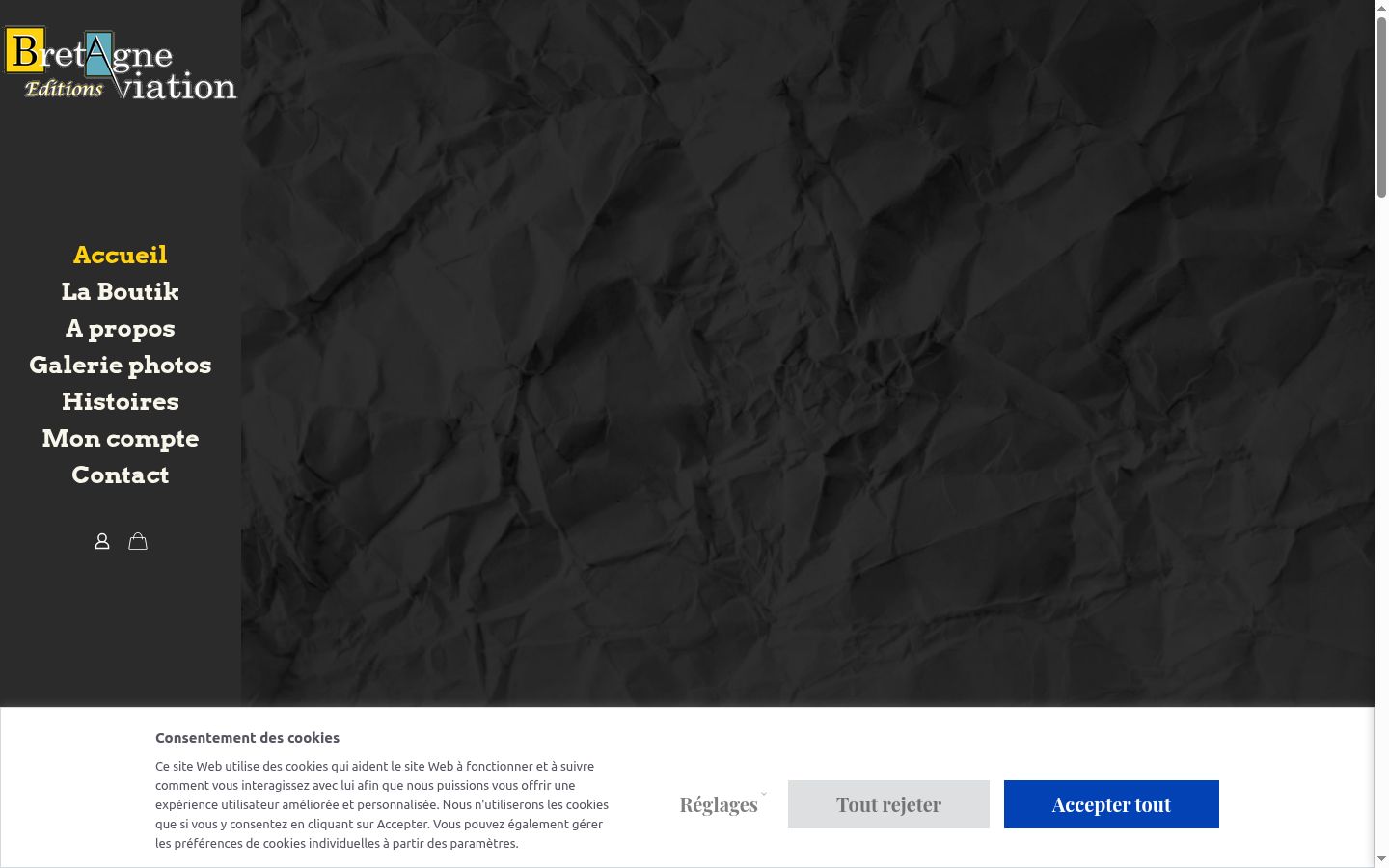 Screenshot del banner di consenso mostrato prima di qualsiasi interazione