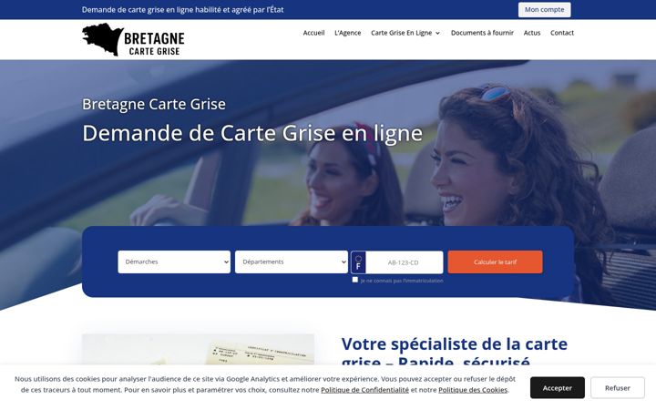 Screenshot of bretagnecartegrise.bzh