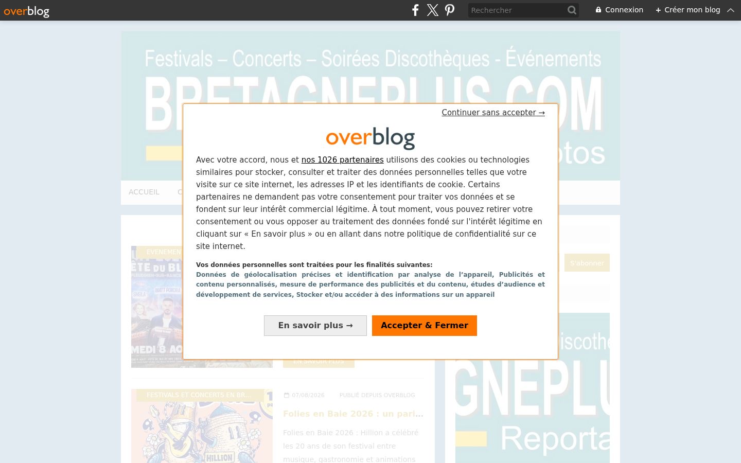 Screenshot del banner di consenso mostrato prima di qualsiasi interazione