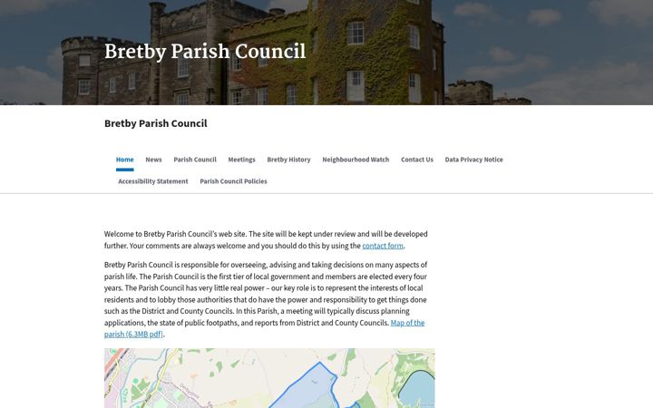 Screenshot of bretbyparishcouncil.org.uk