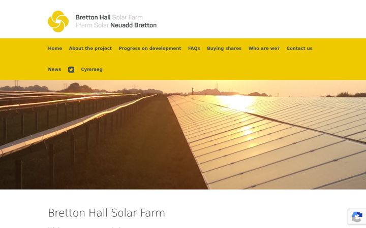 Screenshot of brettonhallsolar.co.uk