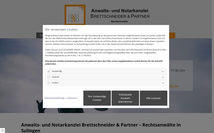 Screenshot of brettschneider-recht.de