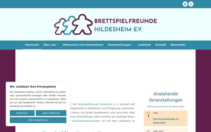 Screenshot of brettspielfreunde-hildesheim.de