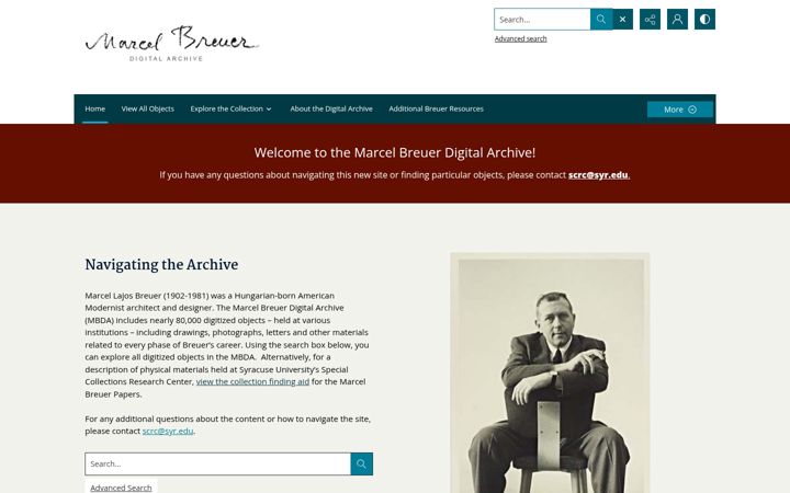 Screenshot van breuer.syr.edu