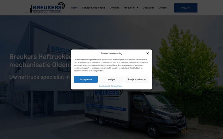 Screenshot of breukersheftrucks.nl